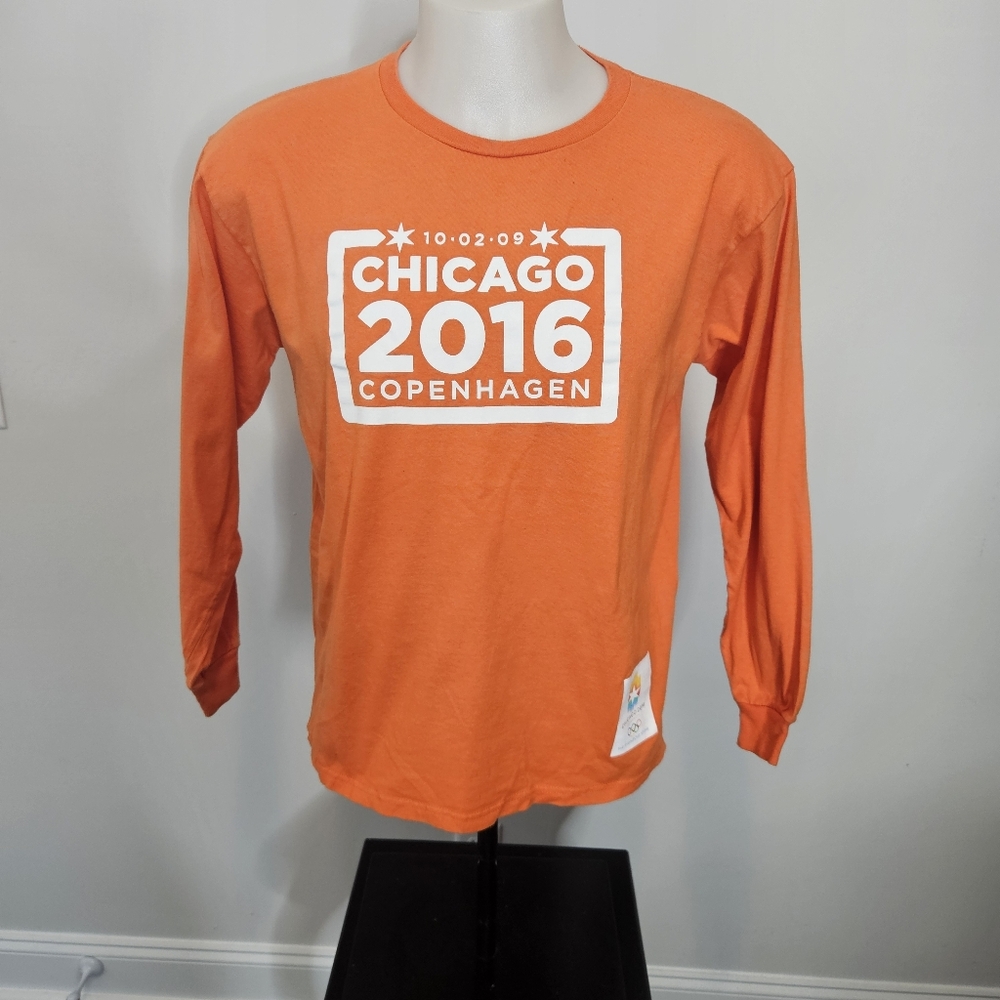 2009 Chicago's Olympic Games Candidate Shirt - Orange - L Long Sleeve Rare